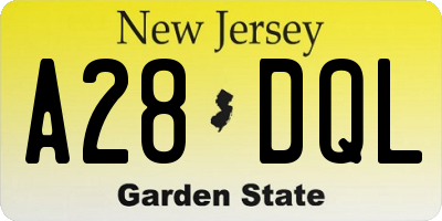 NJ license plate A28DQL