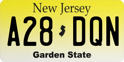 NJ license plate A28DQN