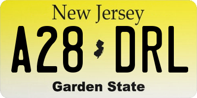 NJ license plate A28DRL