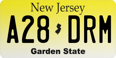 NJ license plate A28DRM