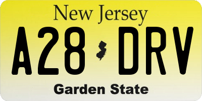 NJ license plate A28DRV