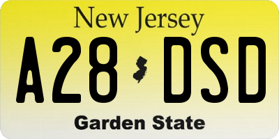 NJ license plate A28DSD