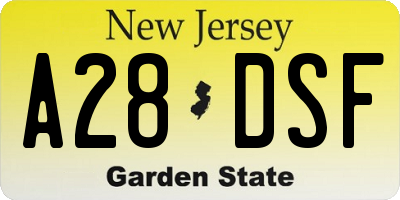 NJ license plate A28DSF