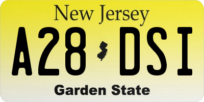 NJ license plate A28DSI