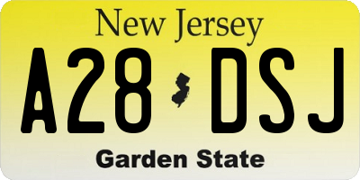 NJ license plate A28DSJ