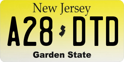 NJ license plate A28DTD