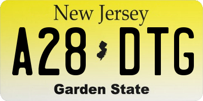 NJ license plate A28DTG
