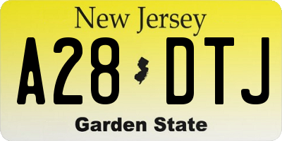 NJ license plate A28DTJ