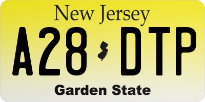 NJ license plate A28DTP