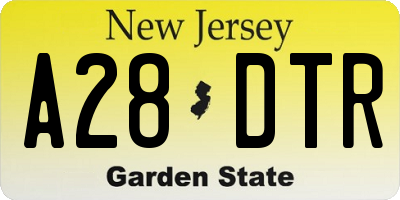 NJ license plate A28DTR
