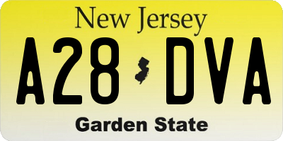NJ license plate A28DVA