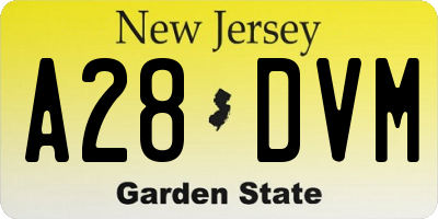 NJ license plate A28DVM