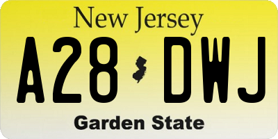NJ license plate A28DWJ