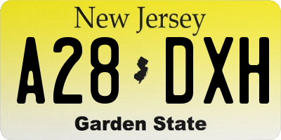 NJ license plate A28DXH