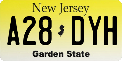NJ license plate A28DYH