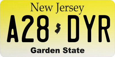 NJ license plate A28DYR