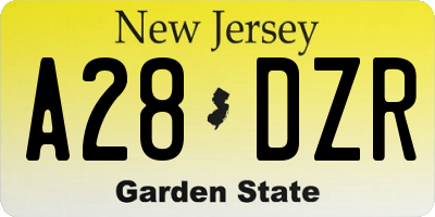 NJ license plate A28DZR