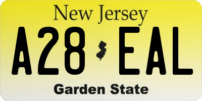 NJ license plate A28EAL