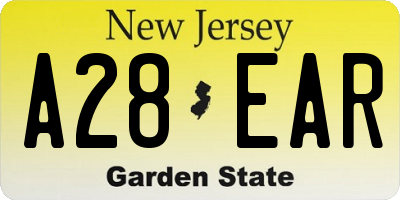 NJ license plate A28EAR