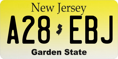 NJ license plate A28EBJ