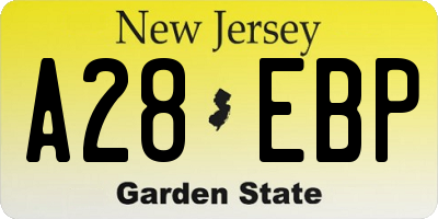 NJ license plate A28EBP