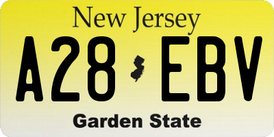 NJ license plate A28EBV