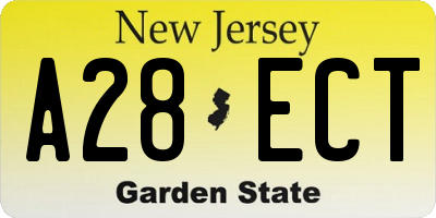NJ license plate A28ECT