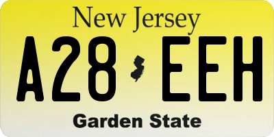 NJ license plate A28EEH