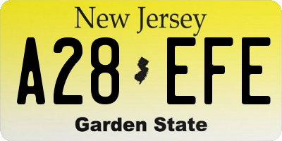 NJ license plate A28EFE