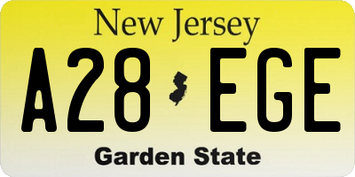 NJ license plate A28EGE