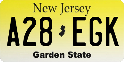 NJ license plate A28EGK
