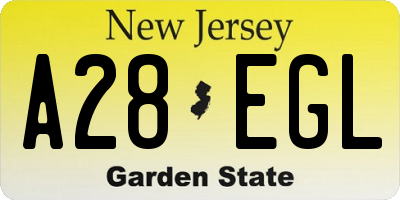 NJ license plate A28EGL