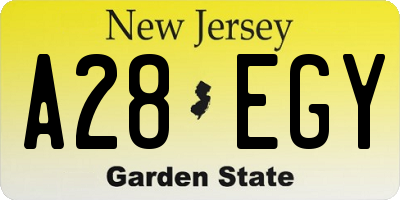 NJ license plate A28EGY