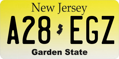 NJ license plate A28EGZ