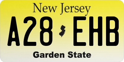 NJ license plate A28EHB