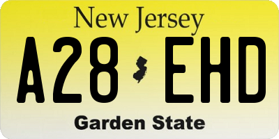 NJ license plate A28EHD