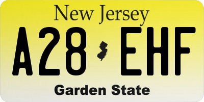 NJ license plate A28EHF