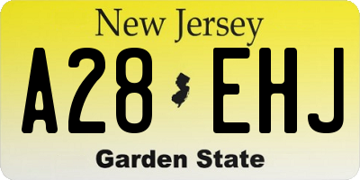 NJ license plate A28EHJ