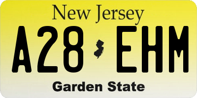 NJ license plate A28EHM