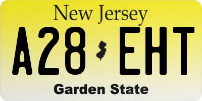 NJ license plate A28EHT