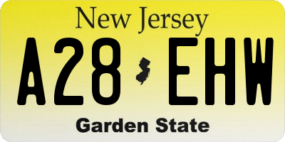 NJ license plate A28EHW