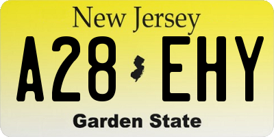 NJ license plate A28EHY