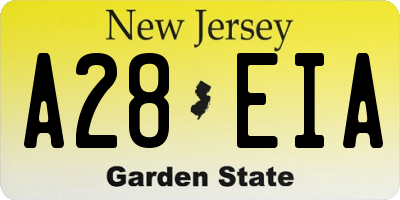 NJ license plate A28EIA