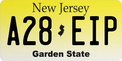 NJ license plate A28EIP