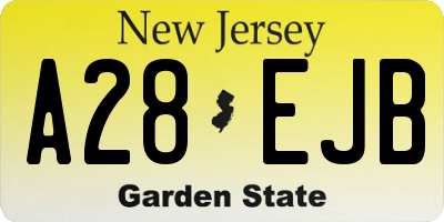 NJ license plate A28EJB