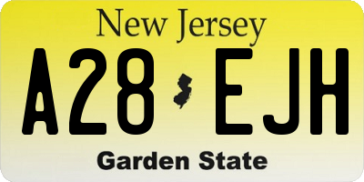 NJ license plate A28EJH