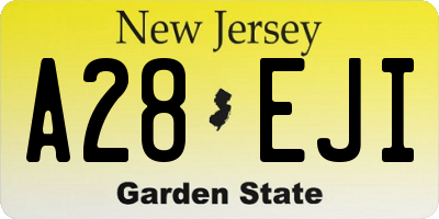 NJ license plate A28EJI