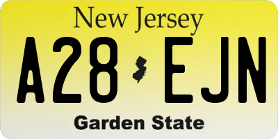 NJ license plate A28EJN
