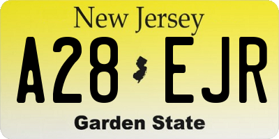 NJ license plate A28EJR
