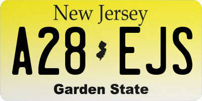 NJ license plate A28EJS